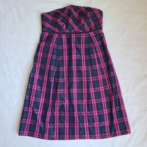 Vineyard Vines Pink Plaid Srrapless Dress